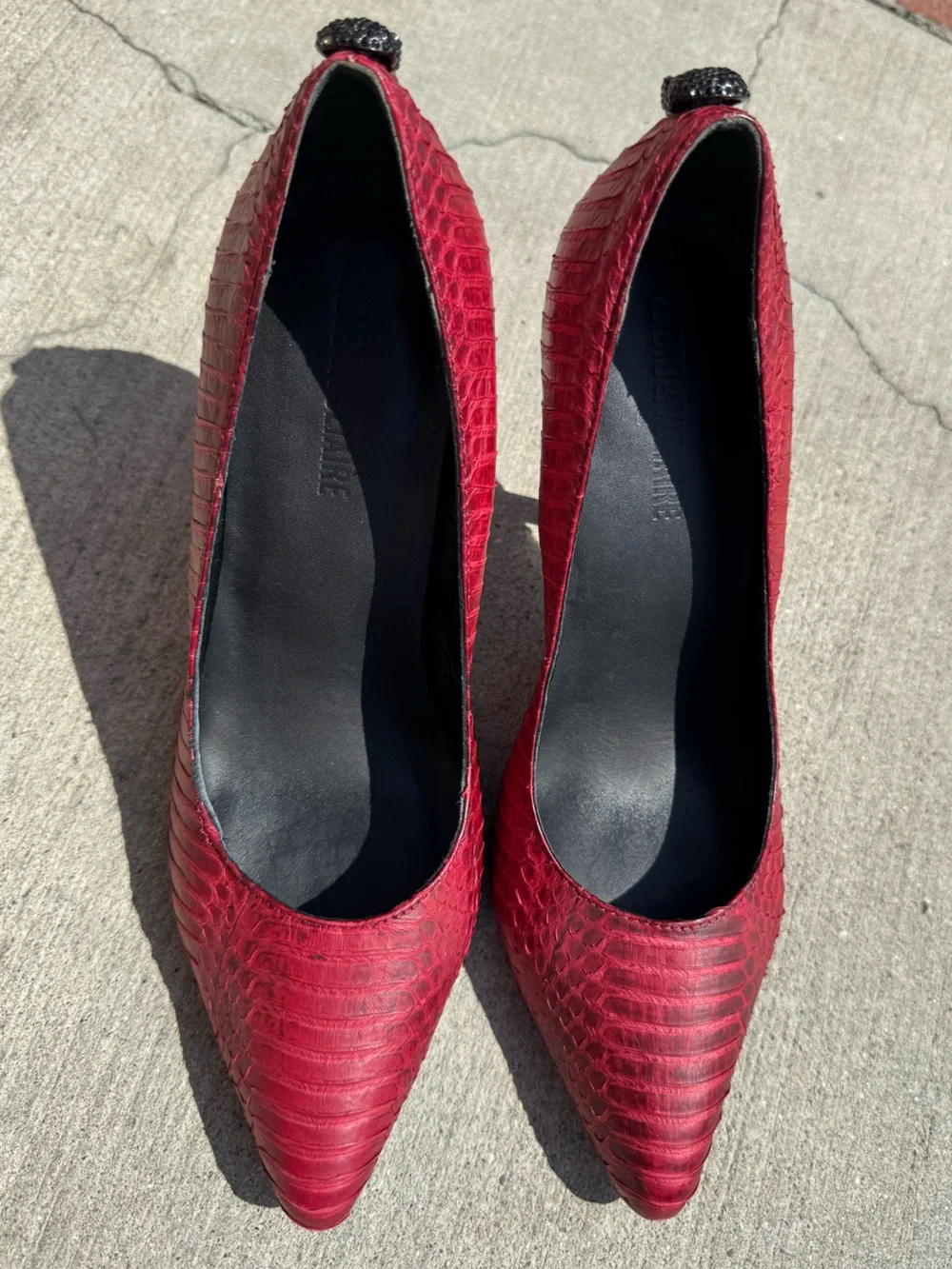 Zadig & Voltaire Red Python Pointed-Toe Pumps